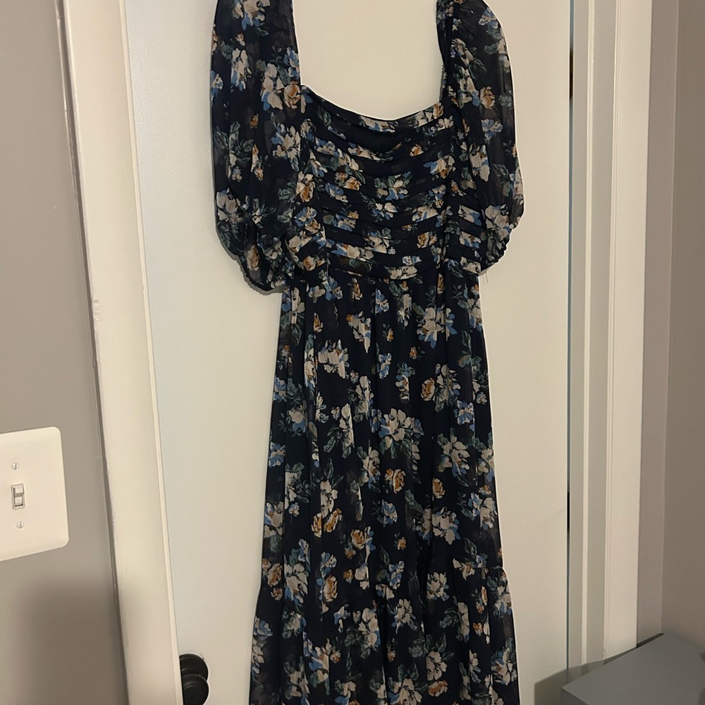 LC Lauren Conrad Blue Puff Sleeve Sundress